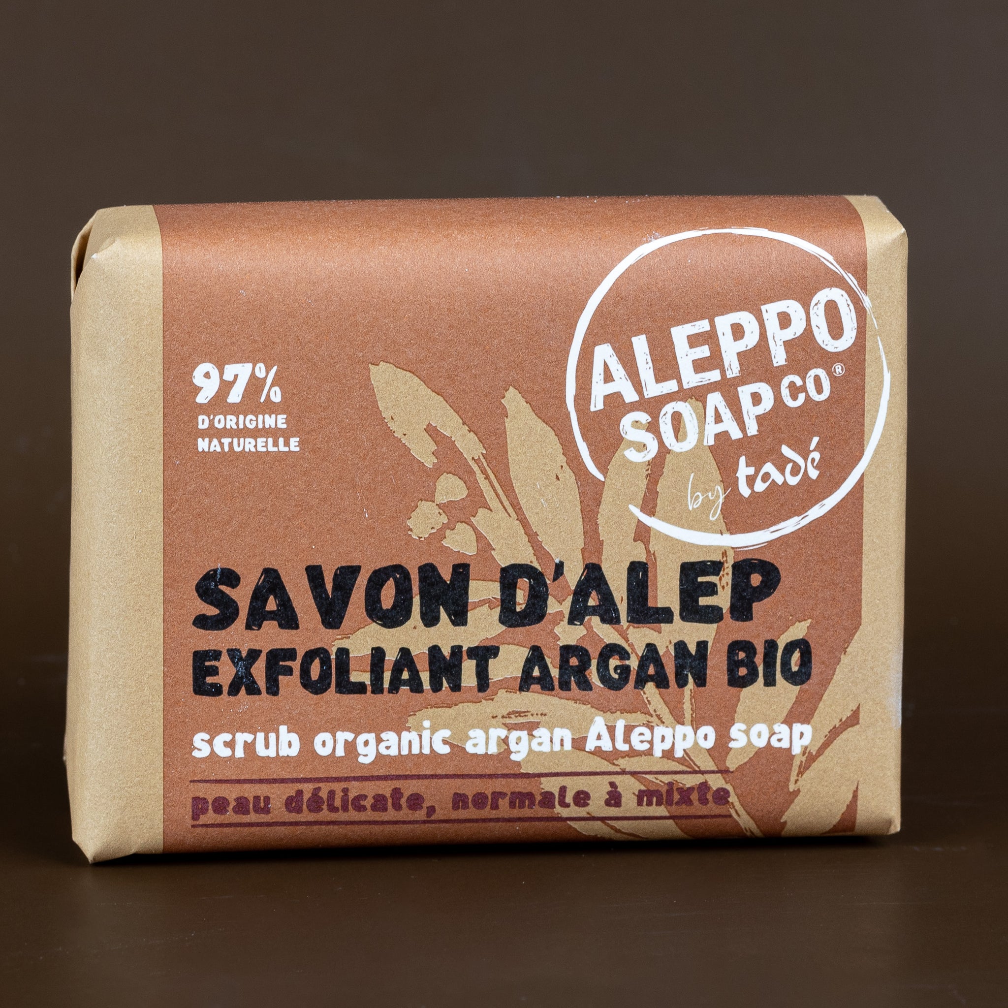 Argan Flower Exfoliating Aleppo Soap with Argan Oil and Apricot Powder | 100g