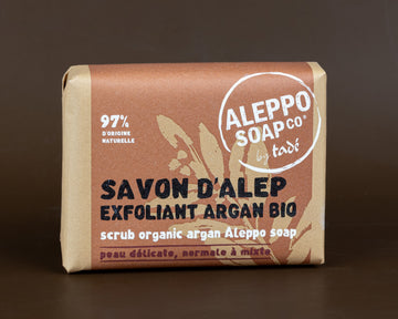 Argan Flower Exfoliating Aleppo Soap with Argan Oil and Apricot Powder | 100g