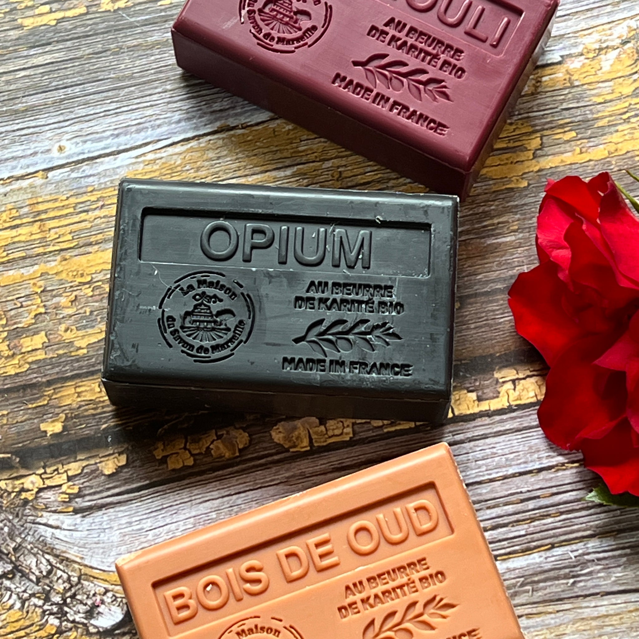 Patchouli, Oud & Opium | Fragranced Marseille Soap with Shea Butter | 3 x 125g