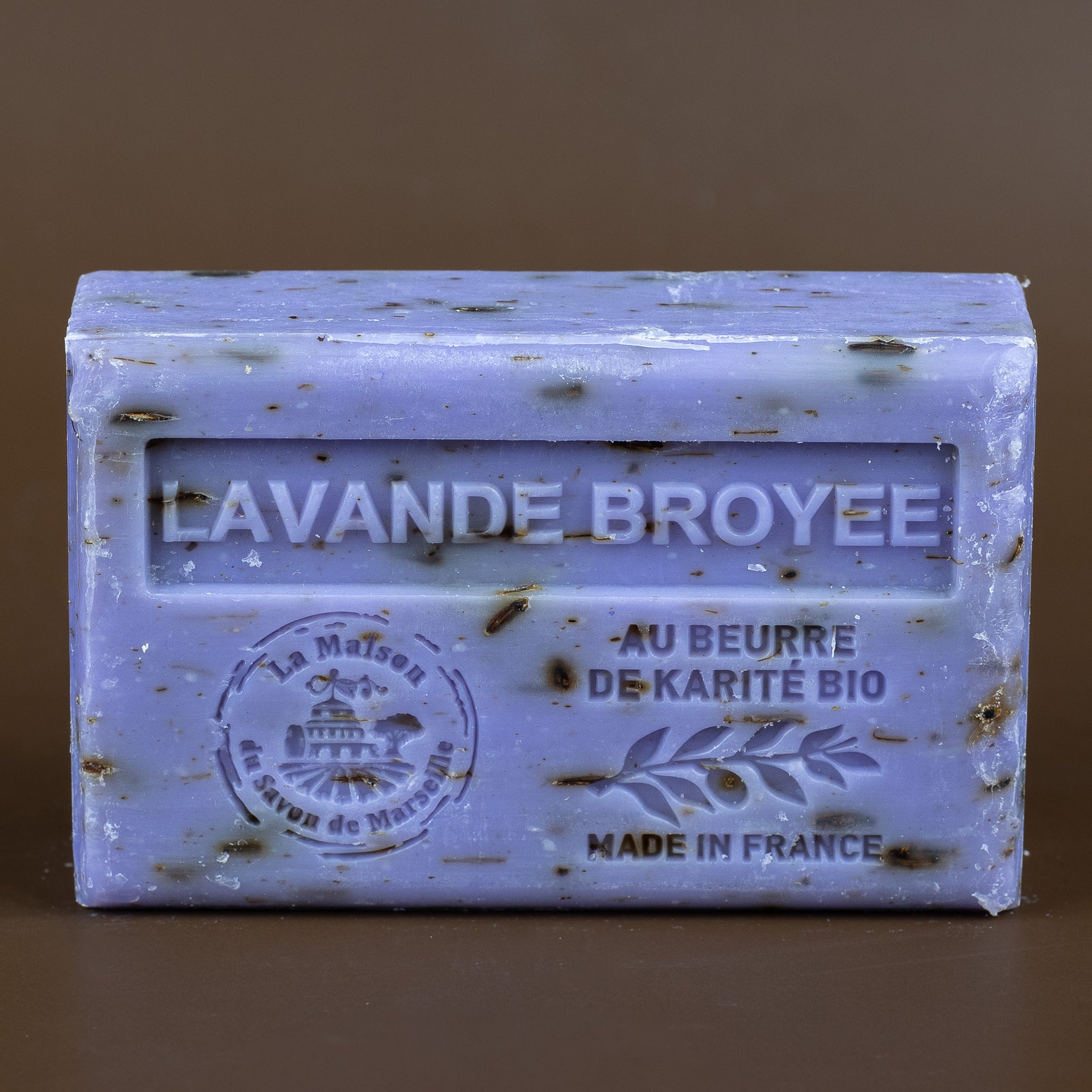 Lavender Flowers Exfoliating French Soap with organic Shea Butter 125g