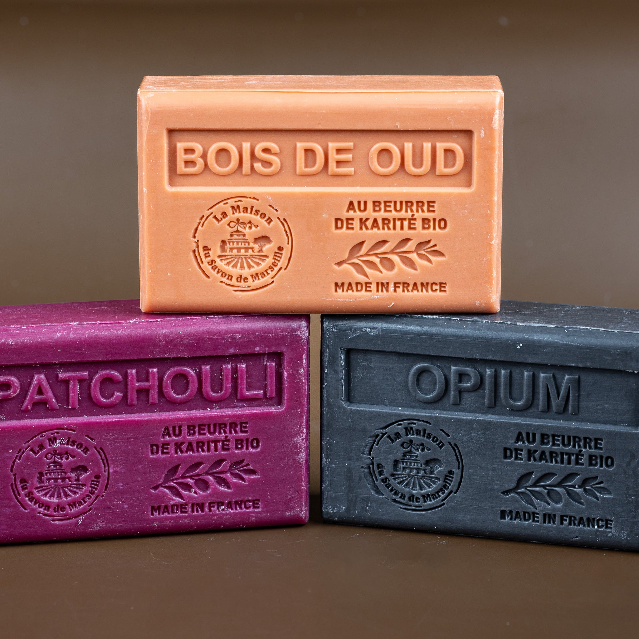 Patchouli, Oud & Opium | Fragranced Marseille Soap with Shea Butter | 3 x 125g