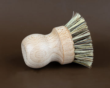 Beechwood Pot Brush with Natural Plant Fibre Bristles