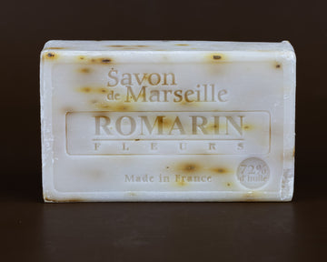 Rosemary Flower Exfoliating Savon de Provence, enriched with Sweet Almond Oil | 100g