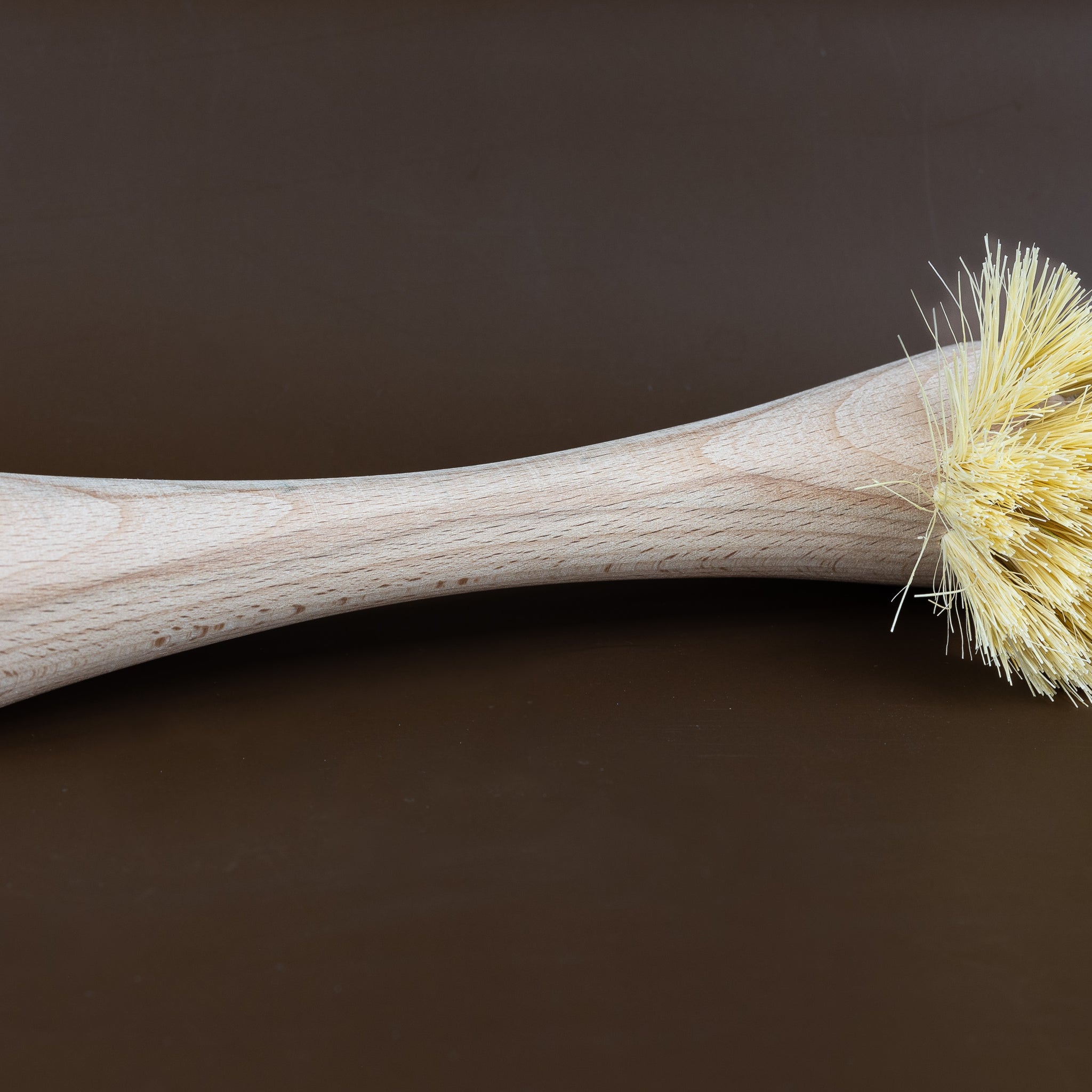 Beechwood Long Handled Dish Brush with Soft Animal Hail Bristles