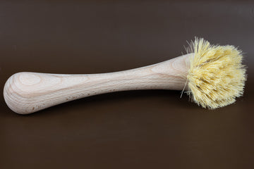 Beechwood Long Handled Dish Brush with Soft Animal Hail Bristles