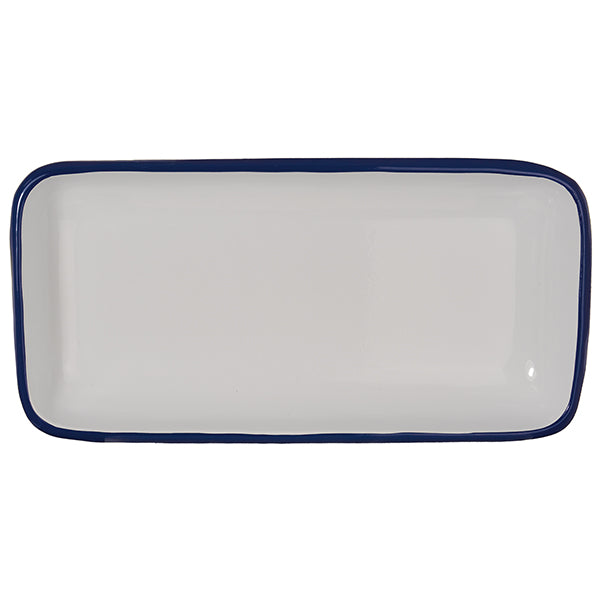 Blue & White Enamel Sink & Bathroom Tray