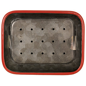 Graphite & Red Enamel Soap Dish - Large