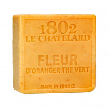 Orange Blossom & Green Tea Exfoliating Marseille Soap, 72% Coconut, Olive and Almond Oil, 100g |  PALM FREE