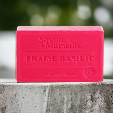 Strawberry & Basil Savon de Provence, enriched with Sweet Almond Oil | 100g